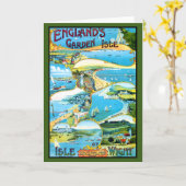 Carte Affiche de voyage de l'île de Wight (Fleur jaune)