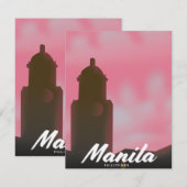 Carte Affiche de voyage de Manille Philippines. (Devant / Derrière)