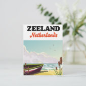 Carte affiche de voyage de plage Zeeland Pays-Bas (Debout devant)