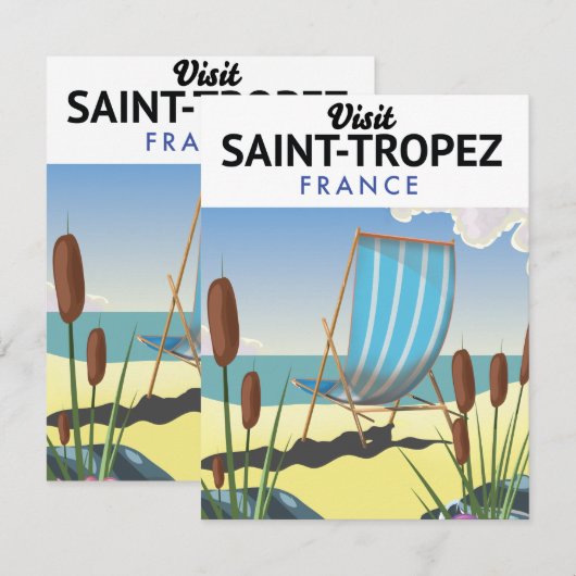 Carte Affiche de voyage de Saint-Tropez France (Devant / Derrière)