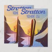 Carte Affiche de voyage de ski à Stratton Vermont (Devant / Derrière)