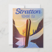 Carte Affiche de voyage de ski à Stratton Vermont (Dos)