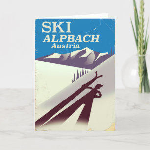 Carte Affiche de voyage de ski autrichien d'Alpbach
