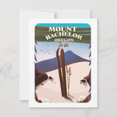 Carte Affiche de voyage de ski Mount Bachelor Oregon (Devant)