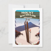 Carte Affiche de voyage de ski Mount Bachelor Oregon (Dos)