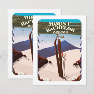 Carte Affiche de voyage de ski Mount Bachelor Oregon