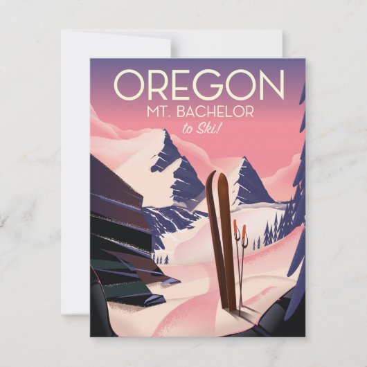 Carte Affiche de voyage de ski Mt.Bachelor Oregon (Devant)