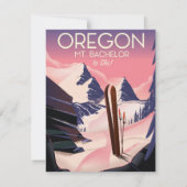 Carte Affiche de voyage de ski Mt.Bachelor Oregon (Dos)