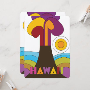 Carte Affiche de voyage de style vintage Hawaï années 19