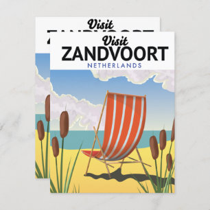 Carte Affiche de voyage de Zandvoort Pays-Bas