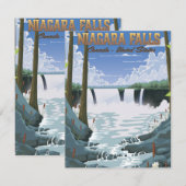 Carte Affiche de voyage des chutes du Niagara (Devant / Derrière)
