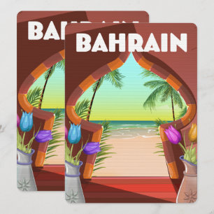 Carte Affiche de voyage du palais de Bahreïn