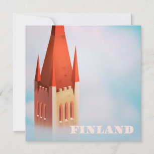 Carte Affiche de voyage église Finlande