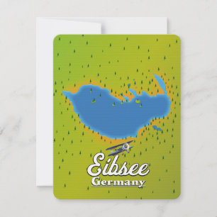 Carte Affiche de voyage Eibsee Allemagne.