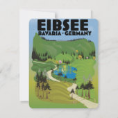Carte Affiche de voyage Eibsee Allemagne. (Dos)