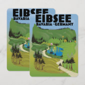 Carte Affiche de voyage Eibsee Allemagne. (Devant / Derrière)
