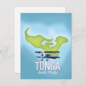 Carte Affiche de voyage en avion pour Tonga (Devant / Derrière)