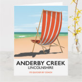 Carte Affiche de voyage en bord de mer d'Alderby (Fleur jaune)