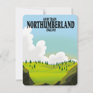 Carte Affiche de voyage en Northumberland Angleterre
