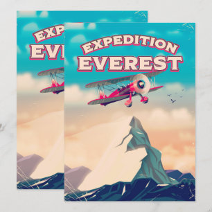 Carte Affiche de voyage Expédition Everest