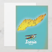 Carte Affiche de voyage Icasia Grèce. (Devant / Derrière)