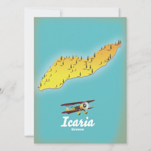 Carte Affiche de voyage Icasia Grèce. (Devant)