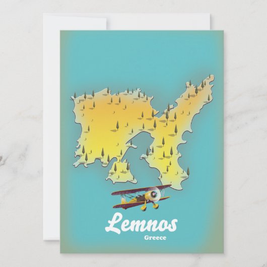 Carte Affiche de voyage Icasia Grèce. (Devant)