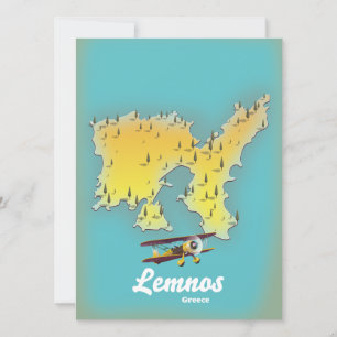 Carte Affiche de voyage Icasia Grèce.
