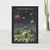 Carte Affiche de voyage illustrée de Copenhague vintage (Devant)