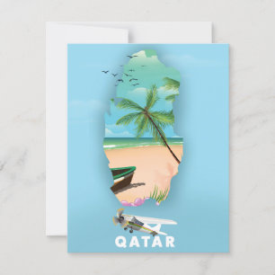 Carte Affiche de voyage illustrée du Qatar