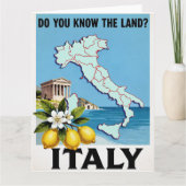 Carte Affiche de voyage Italie, (Devant)