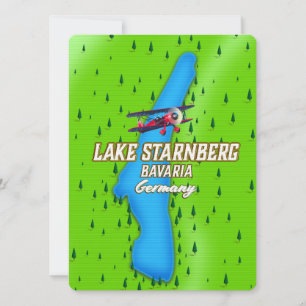 Carte Affiche de voyage Lac de Starnberg Bavière Allemag