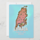 Carte Affiche de voyage Lefkada Grèce. (Dos)
