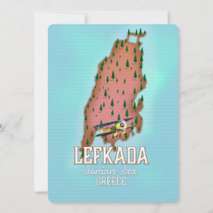 Carte affiche de voyage Lefkada Greece.