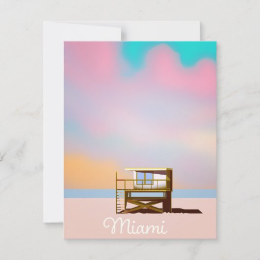 Carte Affiche de voyage Miami Lifeguard (Devant)