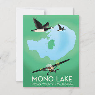 Carte Affiche de voyage Mono Lake, comté de Mono, Califo