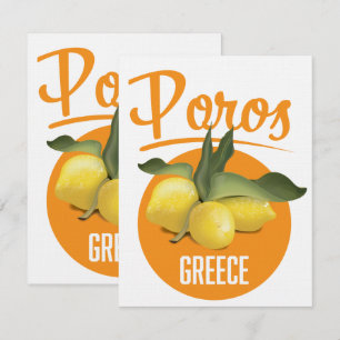 Carte Affiche de voyage Poros Grèce Impression d'art