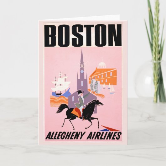 Carte Affiche De Voyage Pour Allegheny Airlines À Boston (Devant)