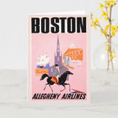 Carte Affiche De Voyage Pour Allegheny Airlines À Boston (Fleur jaune)
