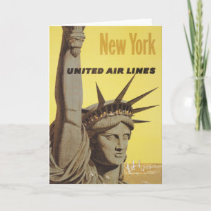Carte Affiche De Voyage Pour New York, United Air Lines