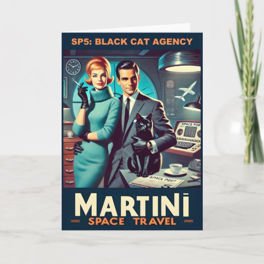 Carte Affiche de voyage spatial Martini SP5 : Agence Bla (Devant)