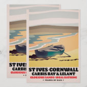 Carte Affiche de voyage St Ives Cornwall (Devant / Derrière)