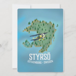 Carte Affiche de voyage Styrsö, Suède.