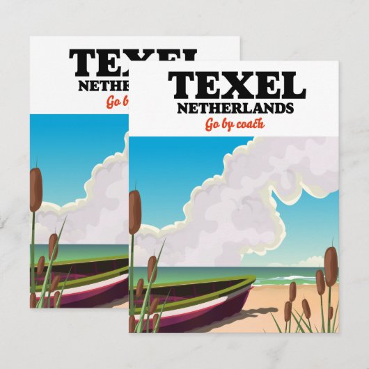 Carte Affiche de voyage Texel Pays-Bas (Devant / Derrière)