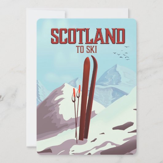 Carte Affiche de voyage vintage Scotland To Ski (Devant)