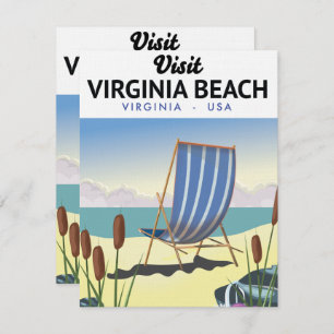 Carte affiche de voyage Virginia Beach Virginia USA