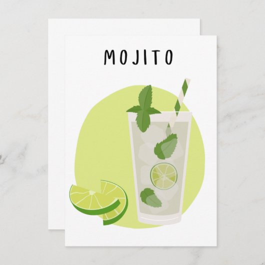 Carte Affiche Mojito petit format (Devant / Derrière)