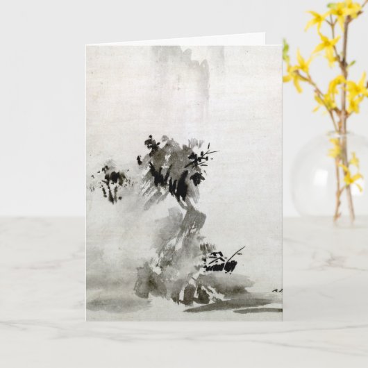 Carte Affiche paysagère Sesshu Toyo Haboku-Sansui (Fleur jaune)