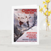 Carte Affiche promotionnelle ski (Fleur jaune)