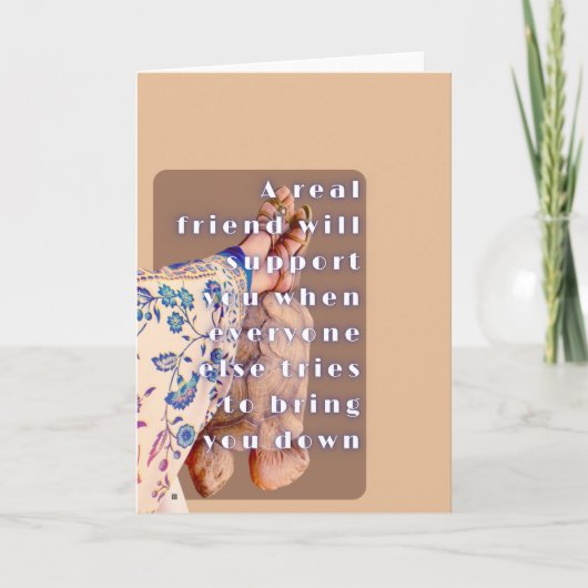 Carte Affiche rétro VRAIE AMITIÉ Dame et sa Tortoise (Devant)